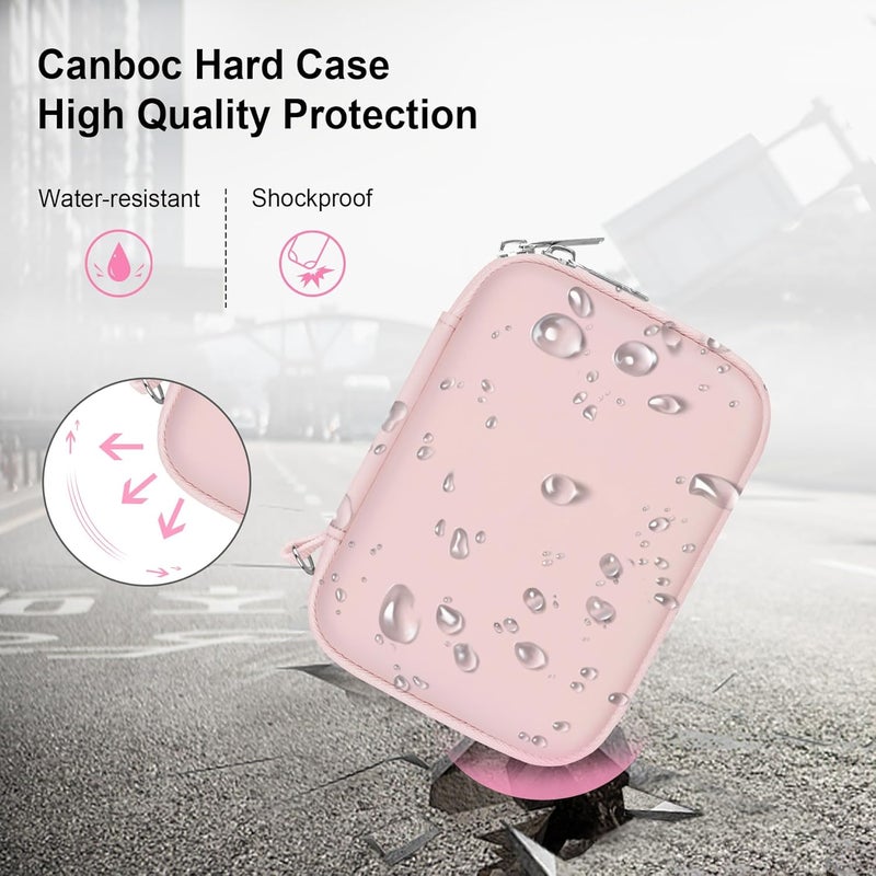 Canboc Carrying Case for Kodak PIXPRO FZ55/ FZ45 16MP Digital Camera, FZ45 Video Vlogging Camera Bag, Mesh Pocket fit Cable, SD Card, Pink (Case Only) - Image 4